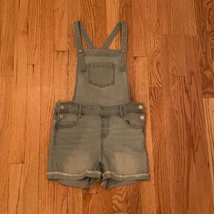 Girls Blue Denim Overall Shorts